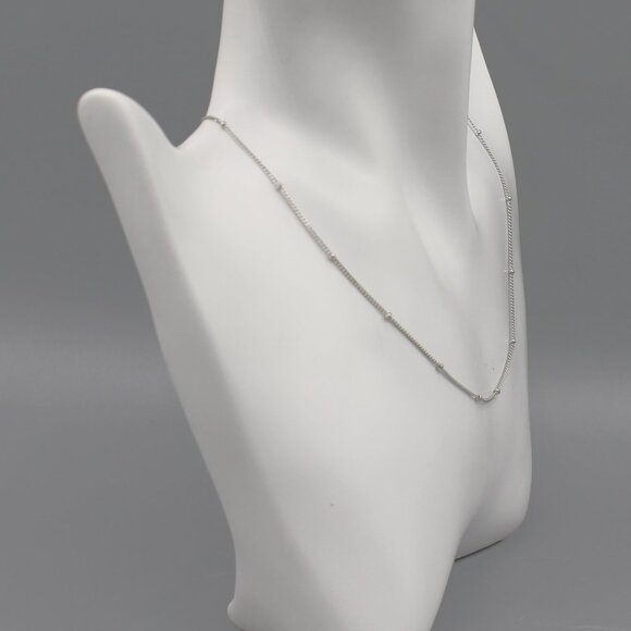 Jewelry chain dot silver white gold tone dainty minimalist elegant beautiful new - Picture 7 of 8